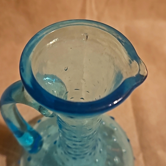 Vintage Blue/Light Blue/Turquoise Hobnail pitcher/vase - Picture 3 of 5